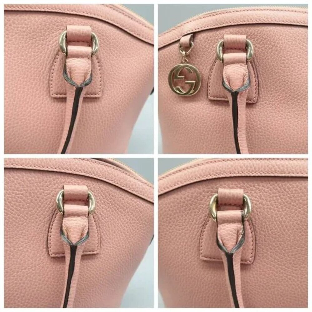 Authentic Gucci Soho Dome Satchel Pink Leather Crossbody Shoulder Bag Luxury Bag - Picture 10 of 13